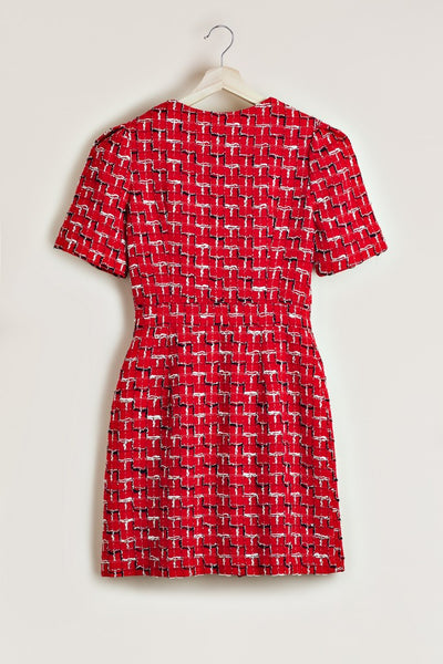 Buttoned red tweed dress – MiaGiacca